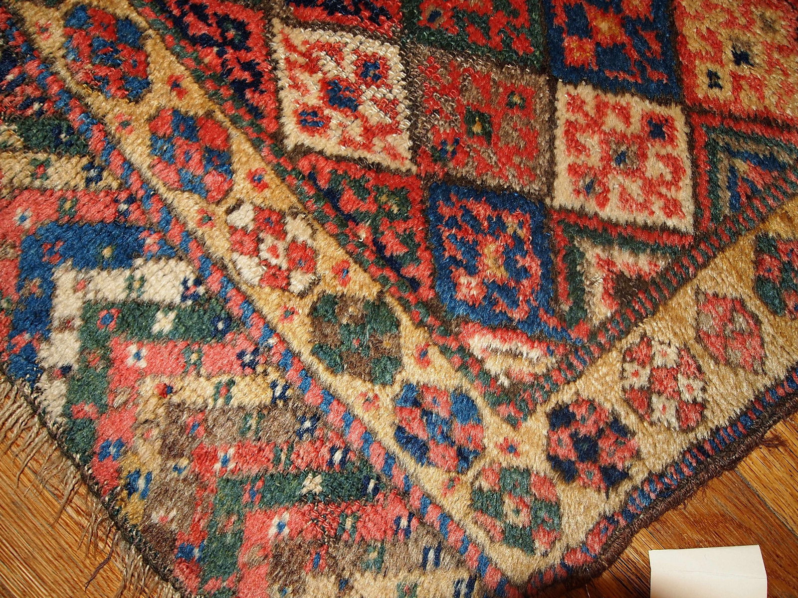 Handmade antique collectible Persian Kurdish bag face 2' x 2' ( 61cm x 61cm ) 1880 - 3