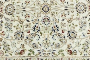 Cream Floral 4X6 Indo-Nain Oriental Rug - 11