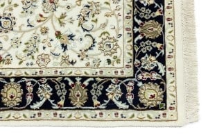 Cream Floral 4X6 Indo-Nain Oriental Rug - 13