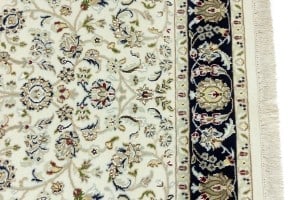 Cream Floral 4X6 Indo-Nain Oriental Rug - 14