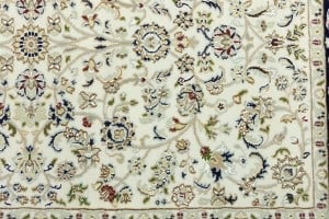 Cream Floral 4X6 Indo-Nain Oriental Rug - 15
