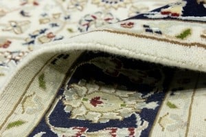 Cream Floral 4X6 Indo-Nain Oriental Rug - 17
