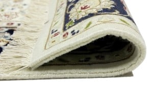Cream Floral 4X6 Indo-Nain Oriental Rug - 18