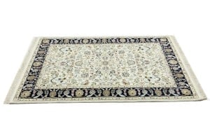 Cream Floral 4X6 Indo-Nain Oriental Rug - 7
