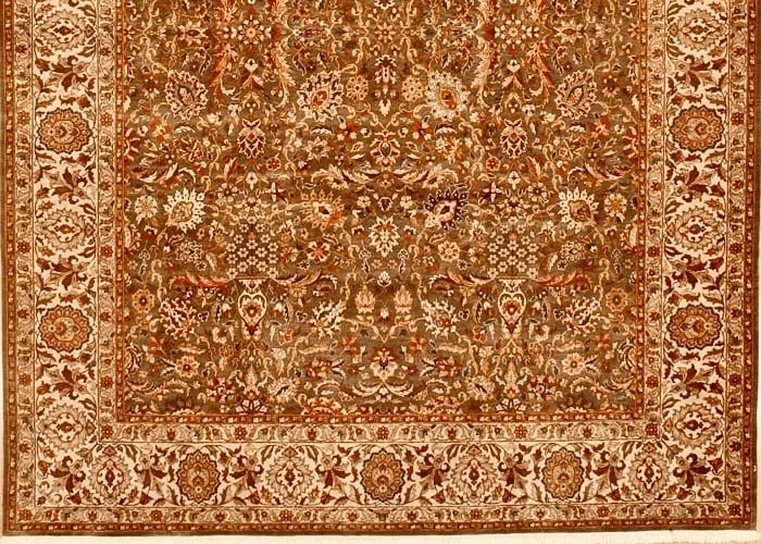Hand-Knotted Green Wool Oriental Rug Traditional Design Carpet 8'9" x 11'8" - 2
