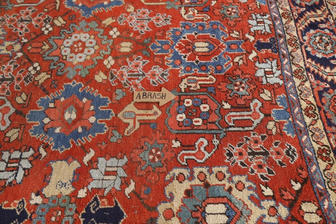 Pre-1900 Vegetable Dye Heriz Serapi Persian Area Rug 9x11 - 11