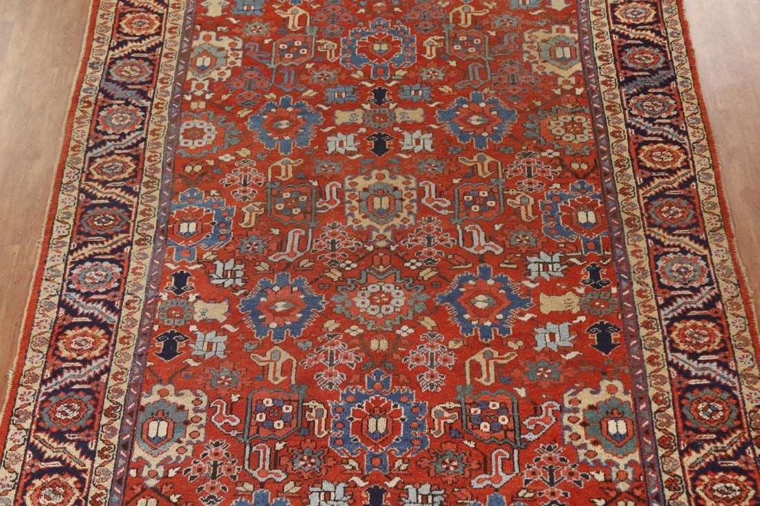 Pre-1900 Vegetable Dye Heriz Serapi Persian Area Rug 9x11 - 2