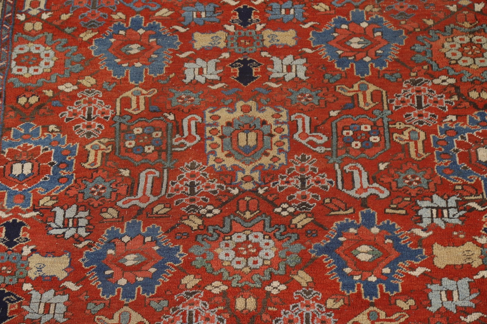 Pre-1900 Vegetable Dye Heriz Serapi Persian Area Rug 9x11 - 3
