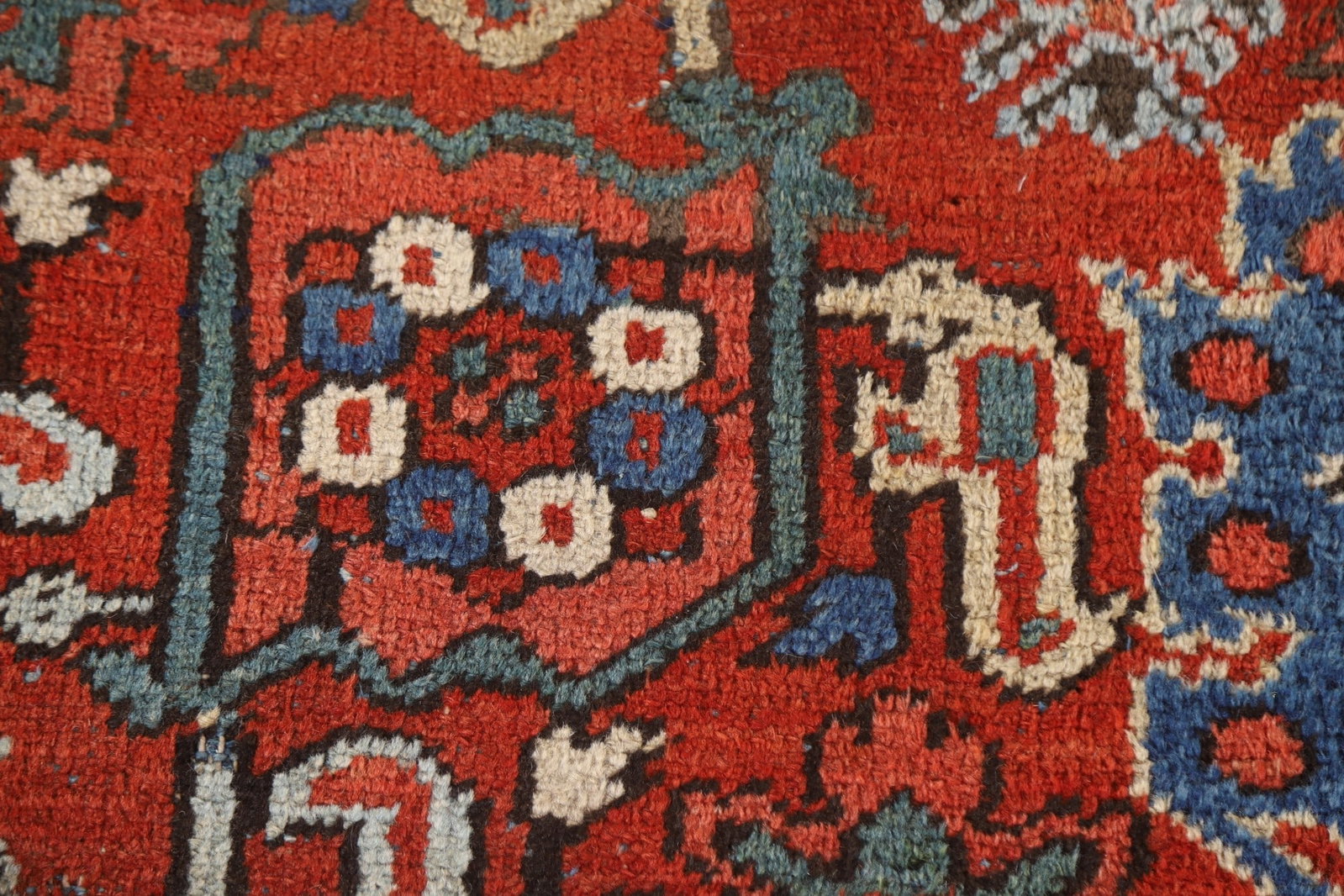 Pre-1900 Vegetable Dye Heriz Serapi Persian Area Rug 9x11 - 7