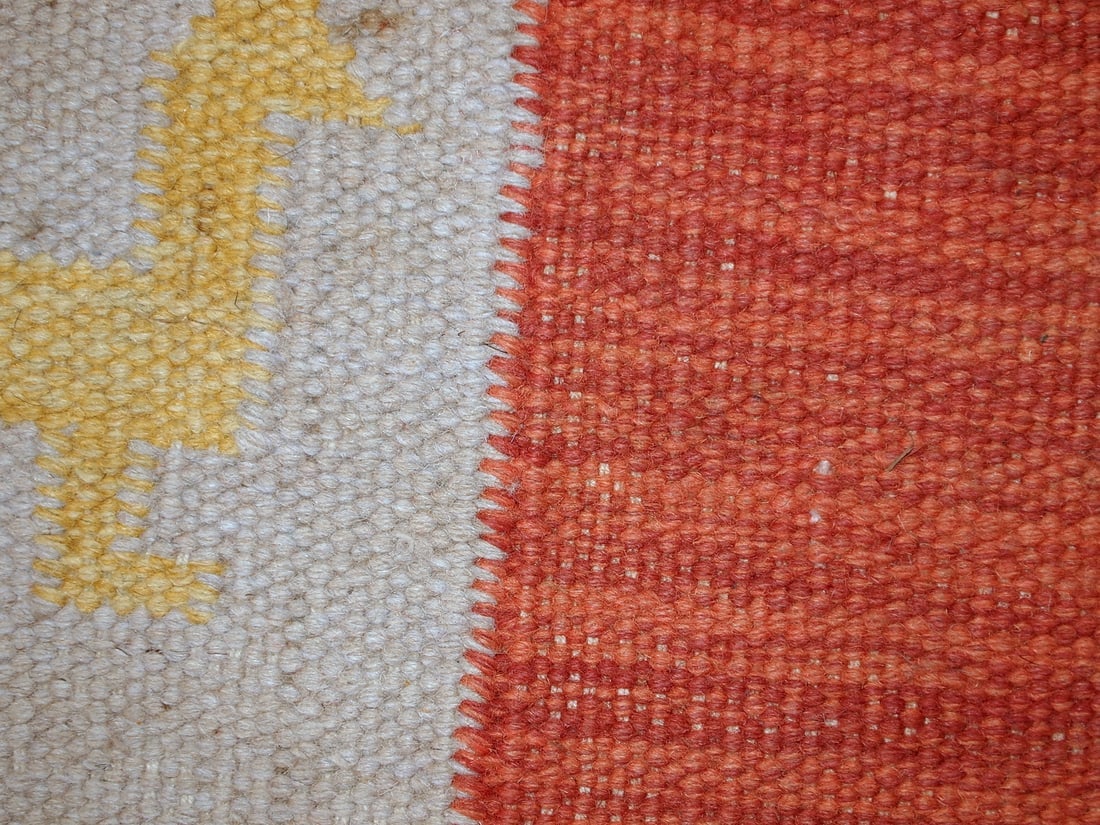 Handmade vintage Persian Gabbeh kilim 5.6' x 7.5' (171cm x 229cm) 1960s - 10