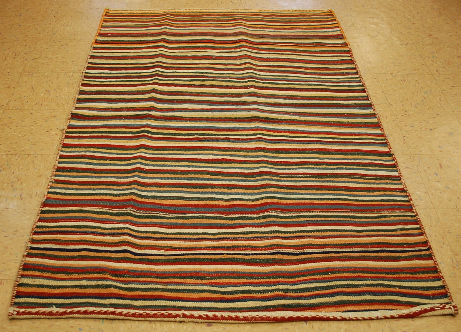 Persian JAJIM KILIM RUG 4.8x6.10: Title: Persian JAJIM KILIM RUG 4.8x6.10 Descritpion: ONE OF THE RAREST AND MOST COLLECTED ANTIQUE FINELY WOVEN JAJIM KILIM FLAT WEAVE ...........with exact size of 4' 8" x 6' 10" Multi-Color stripe de