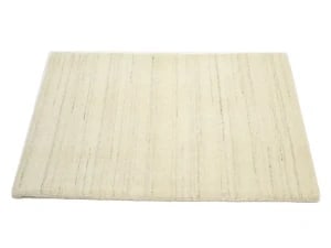 Cream Solid Gabbeh Modern Rug in All Size - 5