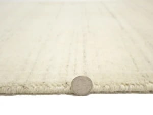 Cream Solid Gabbeh Modern Rug in All Size - 7
