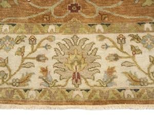 Rust Orange Floral 8X8 Osh Chobi Oriental Square Rug - 10