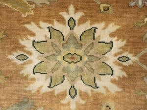 Rust Orange Floral 8X8 Osh Chobi Oriental Square Rug - 11