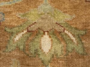 Rust Orange Floral 8X8 Osh Chobi Oriental Square Rug - 12
