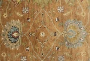 Rust Orange Floral 8X8 Osh Chobi Oriental Square Rug - 8