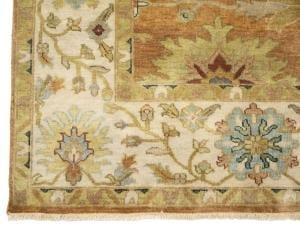 Rust Orange Floral 8X8 Osh Chobi Oriental Square Rug - 9