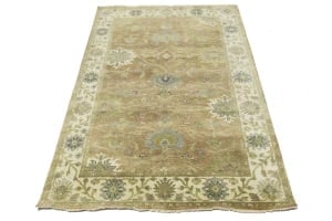 Light Rust Floral 5x8 Osh Chobi Oriental Rug - 5