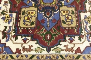 Blue Geometric 9X12 Heriz Serapi Oriental Rug - 11