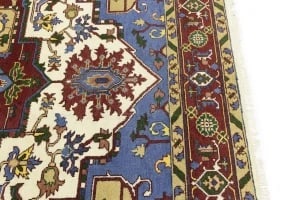 Blue Geometric 9X12 Heriz Serapi Oriental Rug - 14