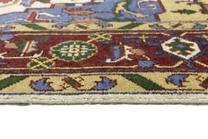 Blue Geometric 9X12 Heriz Serapi Oriental Rug - 16