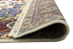 Blue Geometric 9X12 Heriz Serapi Oriental Rug - 17