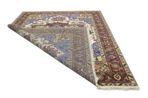Blue Geometric 9X12 Heriz Serapi Oriental Rug - 19