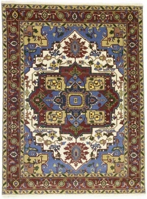 Blue Geometric 9X12 Heriz Serapi Oriental Rug (1 of 20)