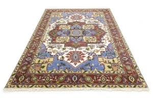 Blue Geometric 9X12 Heriz Serapi Oriental Rug - 5