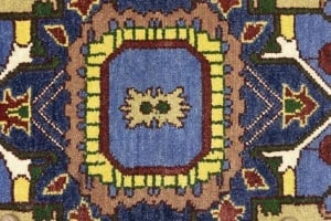 Blue Geometric 9X12 Heriz Serapi Oriental Rug - 9