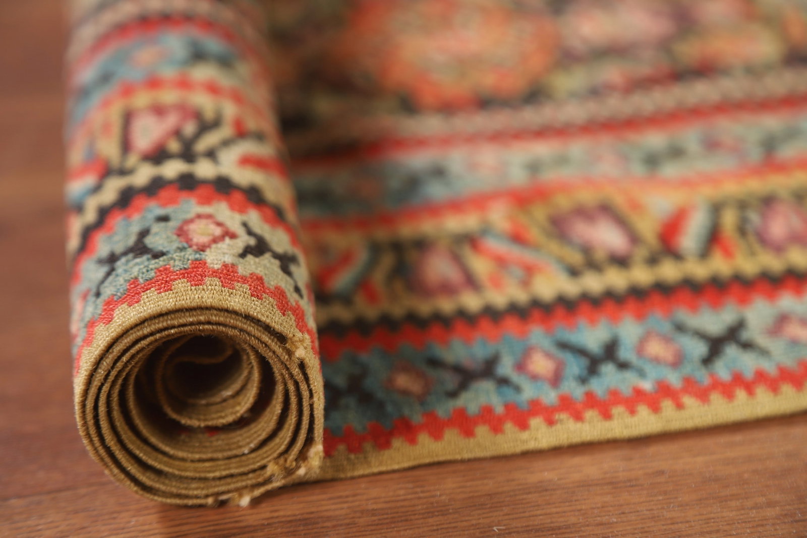 Pre-1900 Vegetable Dye Senneh Kilim Persian Rug 4x5 - 8