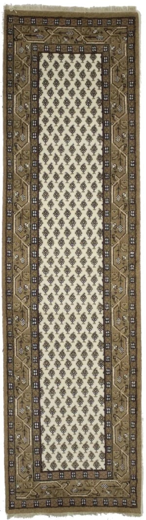 Cream Floral 2'5X9 Indo Botemir Oriental Runner Rug (1 of 14)