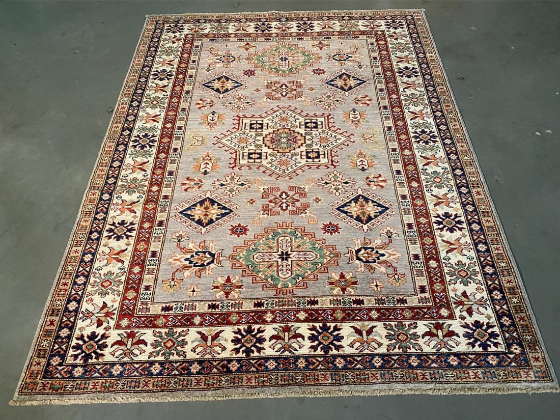 EXQUISITE FINE SUPER KAZAK RUG 5'.1"x6'.7" (1 of 10)