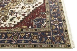 Cream Geometric 9X10 Heriz Serapi Oriental Rug - 13