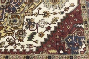 Cream Geometric 9X10 Heriz Serapi Oriental Rug - 15