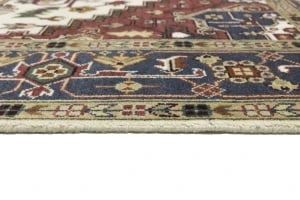 Cream Geometric 9X10 Heriz Serapi Oriental Rug - 16