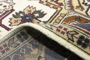 Cream Geometric 9X10 Heriz Serapi Oriental Rug - 18