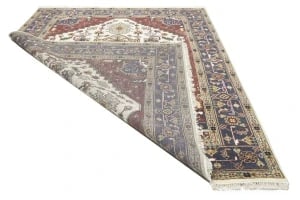 Cream Geometric 9X10 Heriz Serapi Oriental Rug - 19