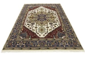 Cream Geometric 9X10 Heriz Serapi Oriental Rug - 3