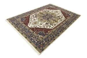 Cream Geometric 9X10 Heriz Serapi Oriental Rug - 4