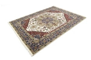 Cream Geometric 9X10 Heriz Serapi Oriental Rug - 6