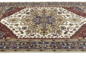 Cream Geometric 9X10 Heriz Serapi Oriental Rug - 8