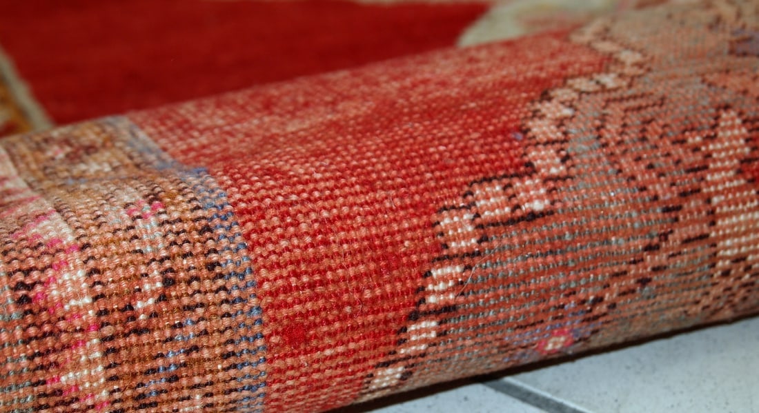 Handmade vintage Turkish Oushak runner 3.6' x 11.1' (110cm x 340cm) 1940s - 12
