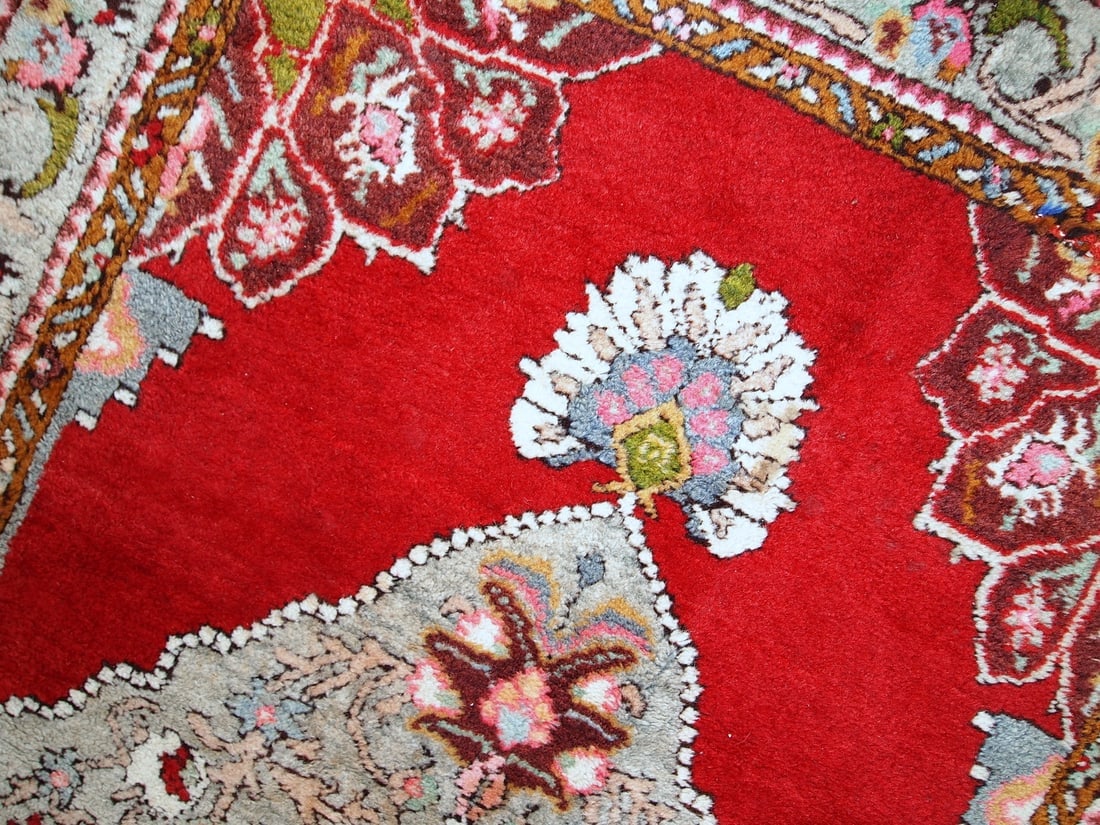 Handmade vintage Turkish Oushak runner 3.6' x 11.1' (110cm x 340cm) 1940s - 4