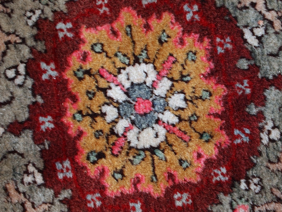 Handmade vintage Turkish Oushak runner 3.6' x 11.1' (110cm x 340cm) 1940s - 8