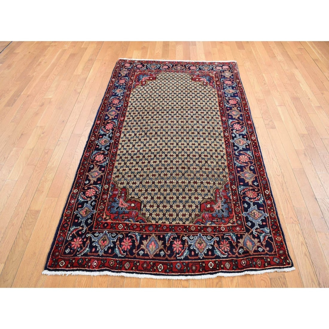 Beaver Brown, New Persian Serab, Pure Wool, Hand Knotted Rug - 2