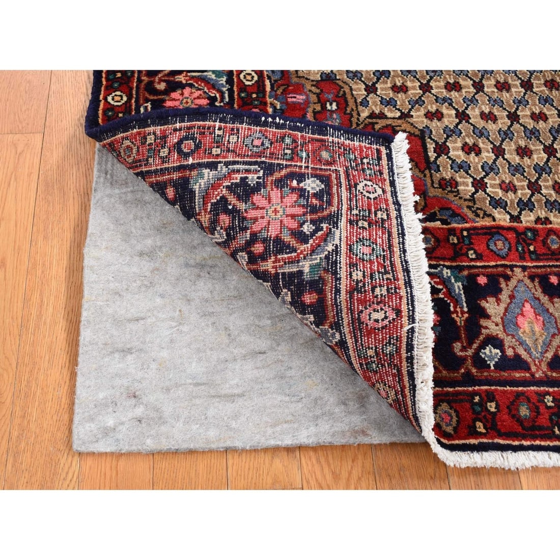 Beaver Brown, New Persian Serab, Pure Wool, Hand Knotted Rug - 3