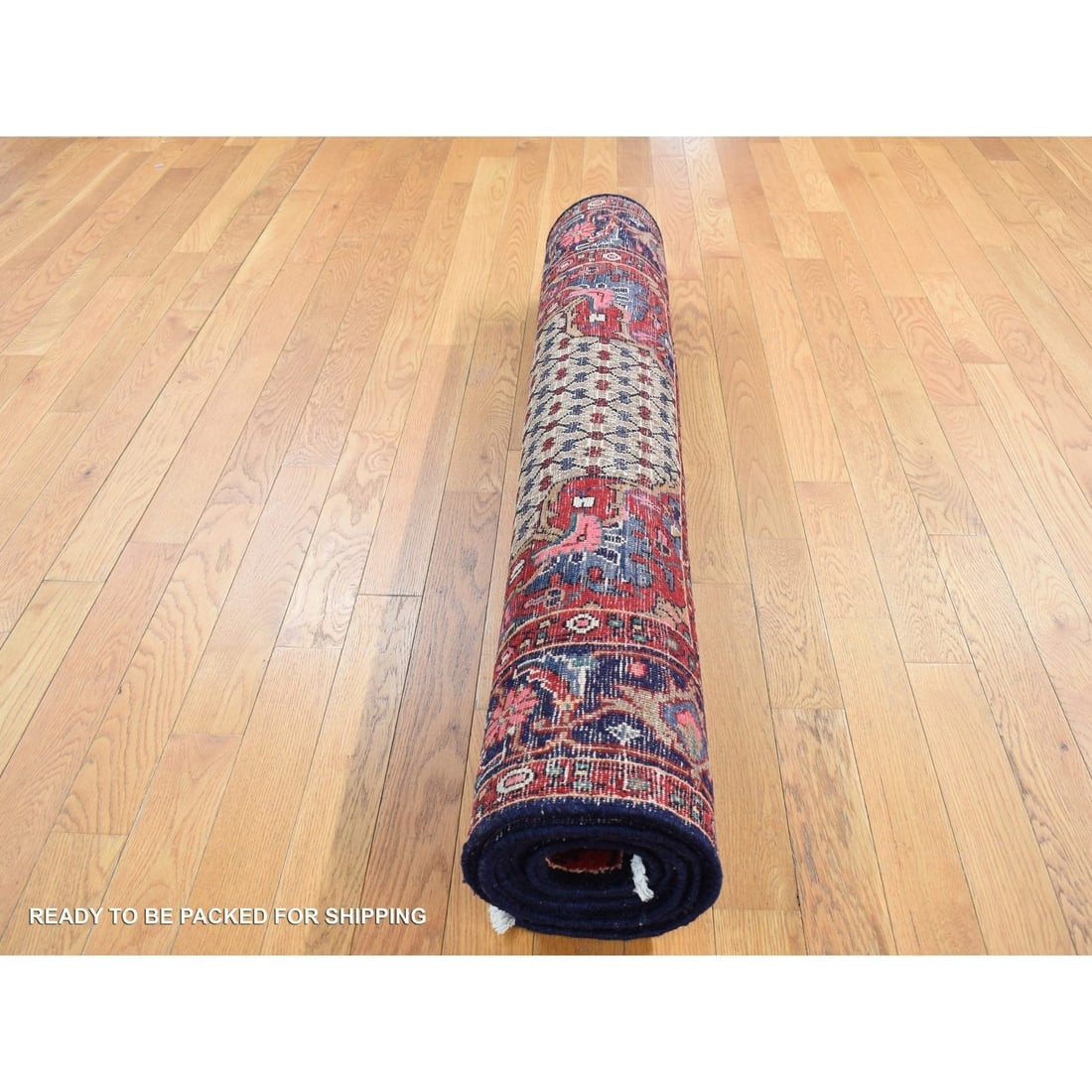 Beaver Brown, New Persian Serab, Pure Wool, Hand Knotted Rug - 7