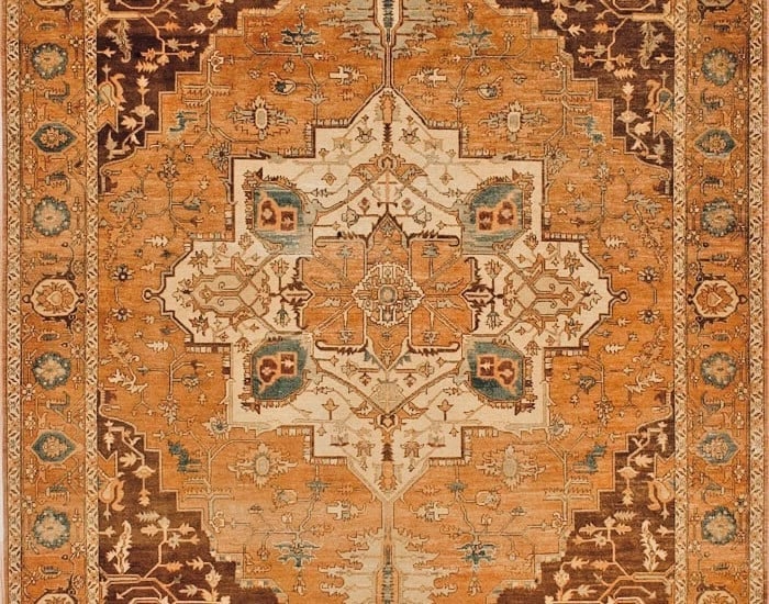 Hand Knotted Transitional Heriz Geometric Wool Oriental Rug Carpet 7'11" x 10'2" - 3